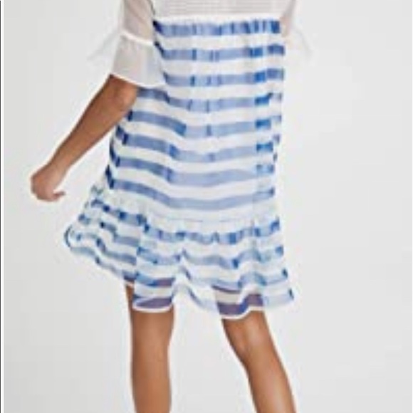 STAUD Women's Florence Dress blue and white stripe - Picture 2 of 4